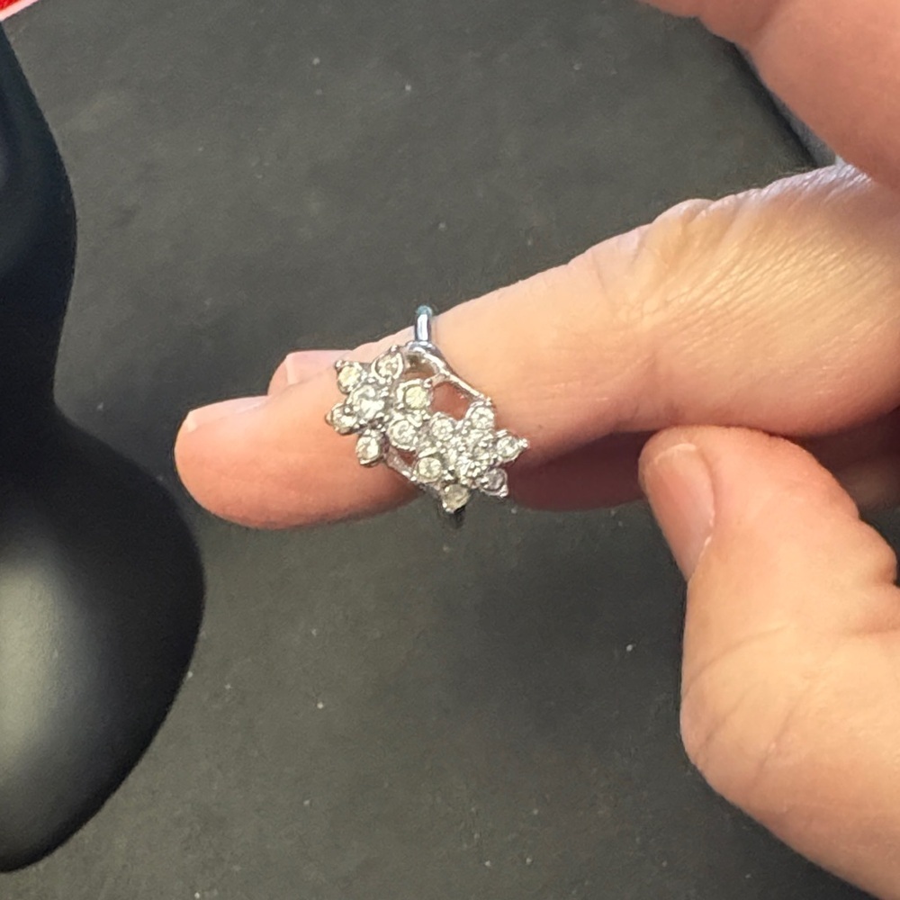 Sterling Silver CZ Floral Ring - Picture 7 of 8